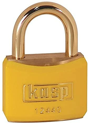Kasp 124 Brass Padlock - 40 Millimeters - Brass Shackle - Yellow