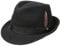 Stetson Elkader Trilby Filzhut Damen/Herren - Hut aus Wollfilz (Asahi Guard) - Wollfilzhut wasserabweisend - Fedora schmutzabweisend - Trilbyhut Sommer/Winter schwarz XL (60-61 cm)