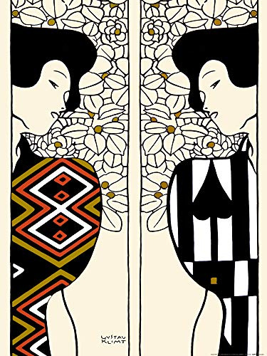 1art1 Gustav Klimt Poster Zwei Silhouetten, 1912 Kunstdruck Bild 80x60 cm