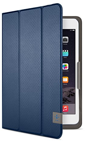 Belkin Universal Trifold Schutzhülle (für Tablets, Apple iPad mini 1-4, Samsung Galaxy Tab A (8 Zoll), Samsung Galaxy Tab S2 (8 Zoll)) dunkelblau
