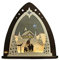 weigla - LED Lichterspitze original Erzgebirge I Motiv Bergkapelle I LED Lichterbogen Weihnachten I Größe 52 x 53,5 x 9 cm I beleuchtete Weihnachtsdeko innen I aus Holz