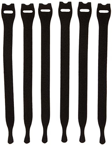 Velcro VEL-EC60388 Fascette regolabili (6) 12 mm x 20 cm, colore nero, 12mm x 20cm-6Pk, Set di 6 Pezzi