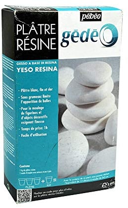 Pebeo - Gesso resinoso Gédéo 1 kg - Gesso per calchi e colatura di oggetti dettagliati - Gesso per calchi bianco a presa rapida - 1 kg