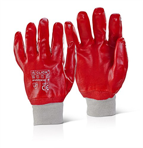 PVC FULLY COATED KNITWRIST RED 9