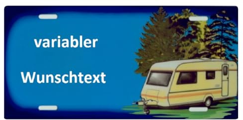 Wohnwagen Schild mit Text selbst personalisieren und gestalten Camping Namensschild Nummernschild Kennzeichen Outdoor