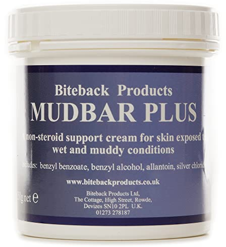 Biteback Products Mudbar Plus Horse Cream - Original Formula - Premium Antibacterial Silver Cream, Protects Horse Legs in Muddy & Wet Conditions, Antiseptic, Water Resistant Barrier - 250g