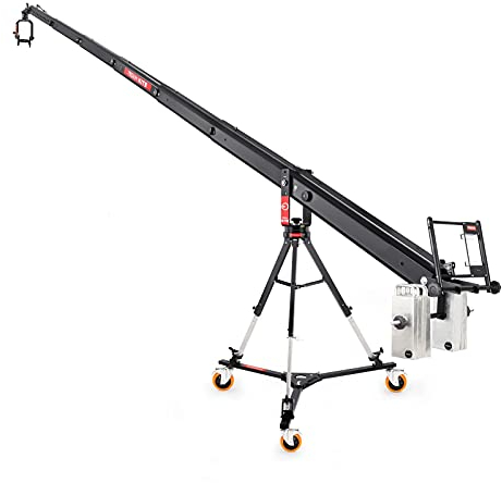 Proaim Kite-22 Wonder Package - 24.5ft Camera Jib Crane for Video Film Productions Gold Pan-Tilt Head, 150mm Bowl Tripod Stand & D-33 Camera Dolly
