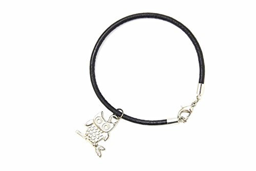 Miniblings Eule Eulen Vogel Vögel Armband Uhu Kauz Käuzchen Lederarmband Leder - Modeschmuck handmade - Damen Mädchen Bettelarmband