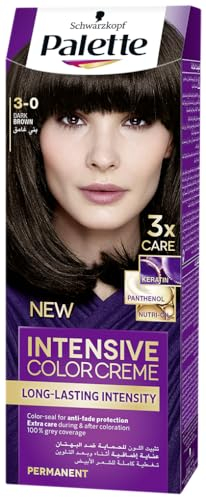 Schwarzkopf Palette Intensive Hair Colour Cream With Liquid Keratin - 3-0 Dark Brown 100 ML