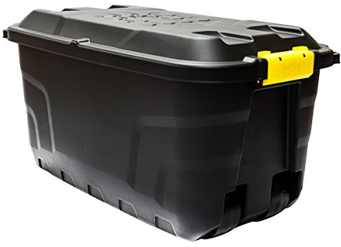 Strata 75 Litre Plastic Mobile Garden Storage Trunk Wheeled Tool Box 75L