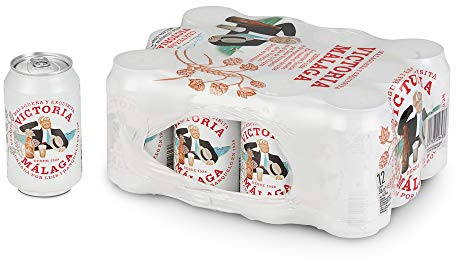 Victoria | Cerveza Lager Malagueña | Notas Cereales | Refrescante | Pack 12 Latas x 33 cl