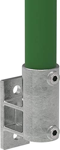 Fenau | Wand-Halterung/Decken-Halterung, vertikal, Ø 48,3 mm, Temperguss galvanisiert, feuerverzinkt, inkl. Schrauben, Rohrverbinder Flansch
