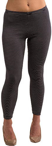 HERMKO 1672005 warme Damen Thermo-Leggings in Ringel-Optik, Größe:32/34 (XS), Farbe:Marine Ringel