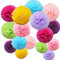 Time to Sparkle 16pcs Mix Tissue Paper Pompoms Pom Poms Flower Handmade Wedding Party Decorations Balls, Bright Shade