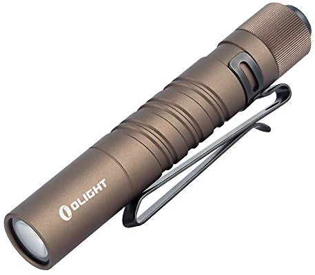 OLIGHT i3T EOS Penlight Torch 180 Lumens Mini AAA EDC Flashlight Everyday Carry Pocket Outdoor Gear for Dog Walking, Hiking, Camping, Jogging, Maintenance (Desert Tan)