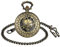 MICGIGI-Herren Taschenuhr mit Kette Analog Handaufzug 12 Konstellation Hohlen Mechanische Taschenuhren Bronze
