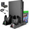 CTPOWER - Soporte de refrigeración para Xbox One/One S/One X, estación de carga vertical con 2 baterías de 600 mAh, almacenamiento de juegos, estación de carga de doble mando