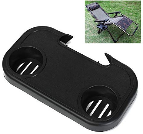 ECOSWAY Universal Zero Gravity Lounge Chair Side Double Cup Holder,Camping Picnic Outdoor Beach Garden Fishing Chair Side Cup Holder