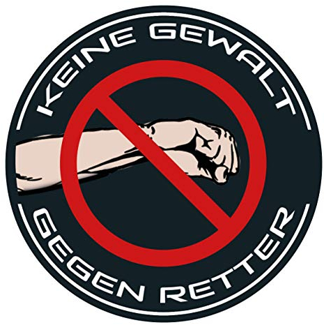Finest Folia 2er Set Autoaufkleber Keine Gewalt gegen Retter Sticker Fahrzeuge Auto Kfz Aufkleber Feuerwehr Notarzt Sanitäter Rettungsdienst R098 (R098-01)