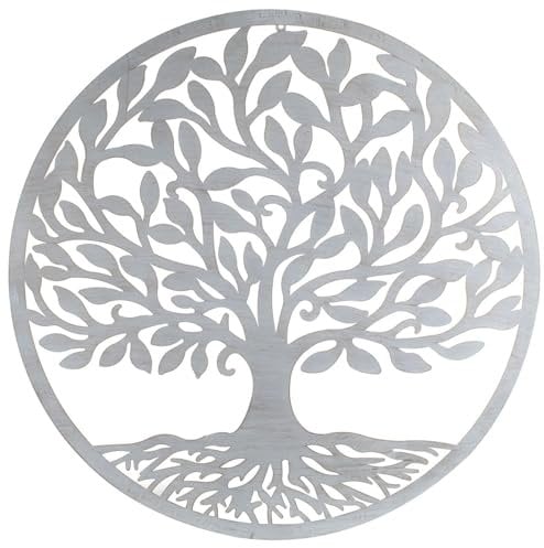 G&S Déco murale Métal : Arbre de vie Blanc, Collection Renaissance. Diamètre 82 cm
