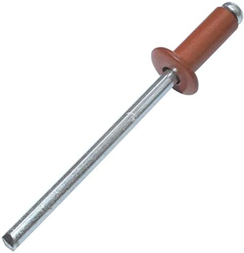 AERZETIX - C48075 - Satz von 50 Blindnieten standard blindniet Ø4x10mm - farbe kupferbraun RAL 8004 - DIN 7337 - popnieten - nieten mit bruchfest stange - aus stahl aluminium