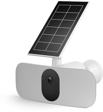 Arlo Floodlight Überwachungskamera & Solarpanel, Kabellos, 2K HDR, 160° Ultra-Weitwinkel, Bewegungsmelder, Farbnachtsicht, LED Flutlicht, 2-Wege-Audio, Alarm Sirene + mit Arlo Secure Testzeitraum