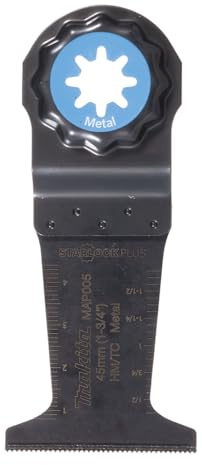 Makita B-66363 Starlock Plus HM/TC Tauchsägeblatt 45 mm MAP005 metal, für Metall, Edelstahl, Fiberglas, Gipskarton, 50 mm Eintauchtiefe, für Multitool, Multifunktionswerkzeug, 1 Stück