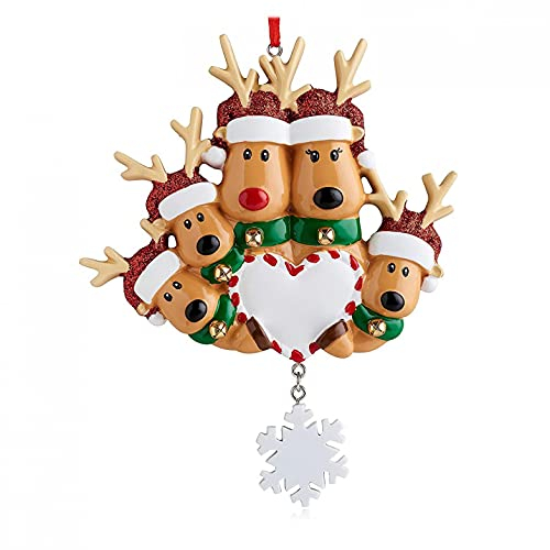 MAIGOIN Personalisierte Familie Weihnachten Christbaumkugel Dekoration Ornament Elch Hirsch Familie 2021 Weihnachts Feiertags Dekorationen