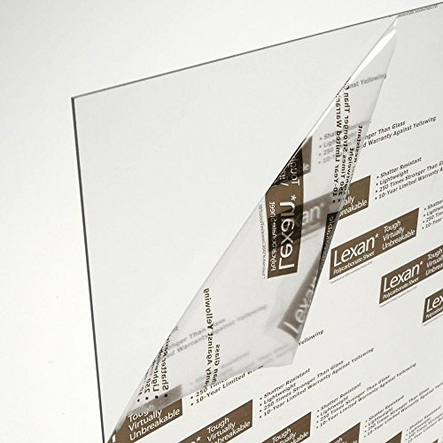 Policarbonato compacto transparente 2mm Láminas hojas tableros plástico protecciones, arte, vinyls, soportes, manualidades, cartel, tapas, separaciones, manparas (A1, 841x594mm)