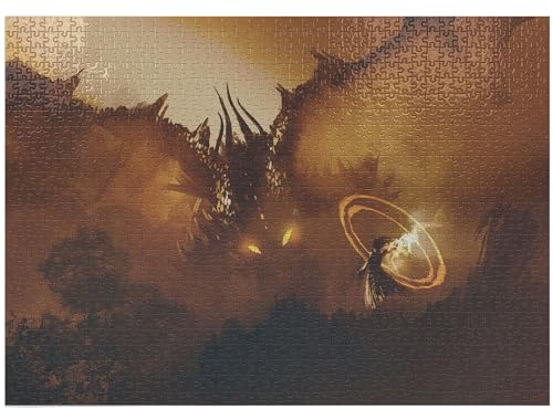 ABAKUHAUS Fantasie Puzzle, Magier böse Macht, Heirloom-Qualität lustige Aktivität für die Familie langlebiger Karton, 1000 Stücke, Orange Braun