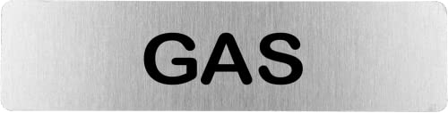 Becral® - Segnale in acciaio inossidabile GAS | Placca porta | Segnale informativa | Cartello porta 200 x 50 mm (rif.RD707132)