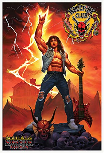 empireposter Stranger Things - Hellfire Club Rock God - Poster Plakat Druck - Größe 61x91,5 cm + Wechselrahmen, Shinsuke® Maxi Kunststoff Weiss, Acryl-Scheibe