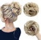 Rich Choices Haarteil Echthaar mit Gummiband, VOLUMINÖS Dutt Haarteil, Haargummi mit Haarn, Hair Bun, 55g Kaffee braun Gebleichtes Blond