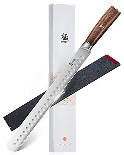 KYOKU 12in Slicing Knife, Daimyo Series 440C Steel Brisket Knife, Rosewood