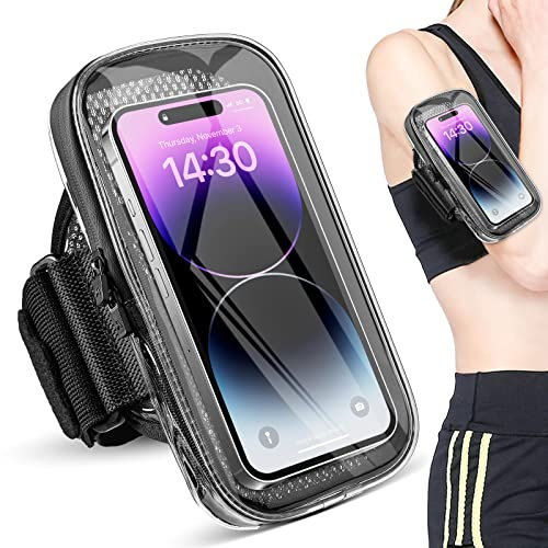 Support de téléphone pour la course à pied, brassard pour iPhone 16 15 14 13 Pro Max 12 11 Plus X Samsung Android jusqu'à 6,9, sac de brassard universel avec poche pour carte clé pour l'exercice, la