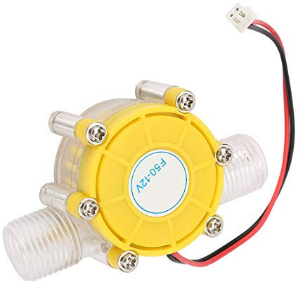 Micro Generatore Idroelettrico F50 Micro Generatore a Turbina Ad Acqua Pompa Idroelettrica a Flusso D'acqua a Corrente Continua Generatore di Energia Elettrica a Turbina Strumento (F50 12V giallo