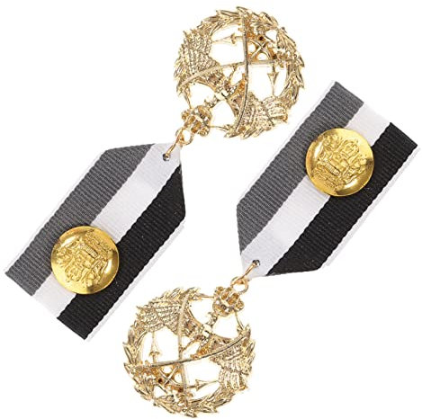 BESPORTBLE 2st Marine-medaille Schulteranhänger-anstecknadel Abzeichen Im Marine-stil Anstecknadeln Der Amerikanischen Flagge Lange Kettenbrosche Kind Anzugkragen Spiel Requisiten Legierung