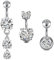 LAURITAMI Kurzes Bauchnabelpiercing 6mm Chirurgenstahl 14G Barbell Silber CZ Piercing Bauchnabel Schmuck Barbell