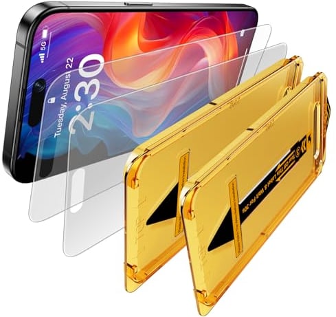 Ksleri 2 Stück Matt Schutzfolie für iPhone 16 Plus/iPhone 15 Plus für Panzerglas Matt, 9H Matte Screen Protector mit Automatische Installation Schablone, 2.5D Anti-Fingerprint (6,7 Zoll)