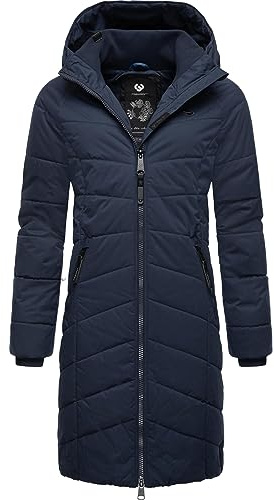 Ragwear Damen Wintermantel warmer wasserdichter Steppmantel lang mit Kapuze Dizzie Coat XS-6XL