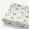 HawSkgFub Wickelunterlage, Motiv: afrikanische Safari, Dschungeltiere, Eukalyptusblätter, Baby, Mädchen, Jungen, Giraffe, Elefant, Löwe, Zebra, Wickelunterlage, dehnbar, sicher, eng anliegende