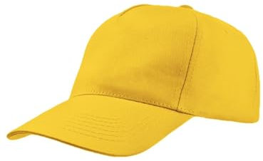 Mr. Gadgets Cappello Unisex con Visiera - Regolabile 100% Cotone - Padel Baseball Tennis Sport e Tempo Libero (Giallo)