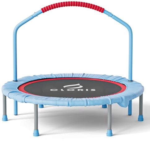 CLORIS 101,6 cm faltbares Fitness-Trampolin – maximale Belastung 220bl, Rebounder mit verstellbarem Schaumstoffgriff Indoor/Outdoor, Fitness, Körperübung (Blau)