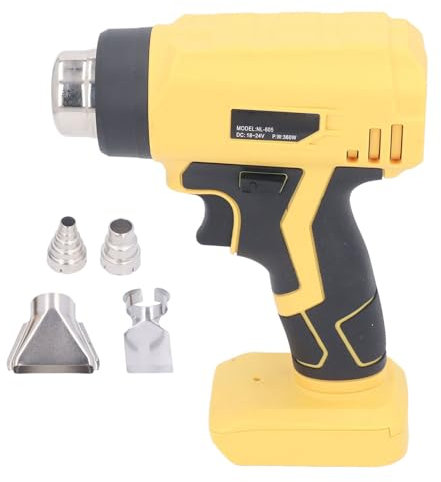 Fyearfly Akku-Heißluftpistole, 360 W Hand-Heißluftpistole 400 ℃ Mit 4 Düsen, Für 18 V-24 V DCB204 DCB201 DCB203 DCB204 DCB206 DCB207 DCB208 Akku
