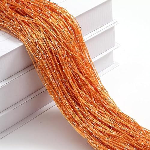 SYSUII 2 Stück 100 x 200 cm Fadenvorhang Fadengardine Fliegenvorhang Terrassentür Dekovorhang Raumteiler Türvorhang Fenstervorhang Fadenvorhänge Seilvorhang für Türen, Wohnzimmer Dekoration -orange