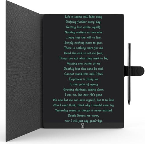LONGTOO LCD Writing Tablet, 11.5 Full Screen Digital Notepad for Kids and Adults, Erasable Pad with Hall Switch and Tablet Case, Drawing, Drafting, Leaving Message, Black