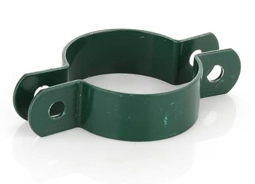 Mittelschelle rund ∅42mm - Grün Zaunschelle für Zaunpfosten - Befestigung von Gitterstabmatten - Zaunschellen Schelle Strebenschelle Pfostenschelle