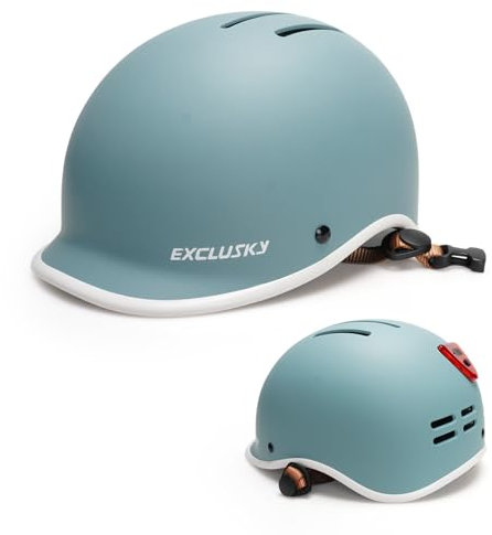 Ckorison Bike Helmet for Adults, Lightweight Breathable Bicycle Helmet with USB Rear Light Safety Certified EN1078 Cycling Helmet with Adjustable Dial Size 56-61cm