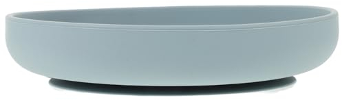 Silicone Spill-Proof Plate with Suction Base for Elderly and Disabled, Non-Slip Adaptive Tableware for Independent Eating, Sky-Blue