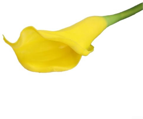 Flores artificiales, flores de seda artificiales de plástico resistentes a los rayos UV, ramo de lirios de calas artificiales de látex para arreglos florales de boda (amarillo)